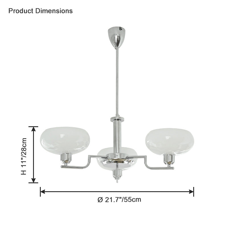 WOMO 1920s Milk Glass Chandelier-WM2301