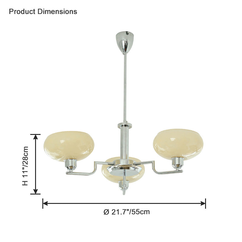 WOMO 1920s Milk Glass Chandelier-WM2301