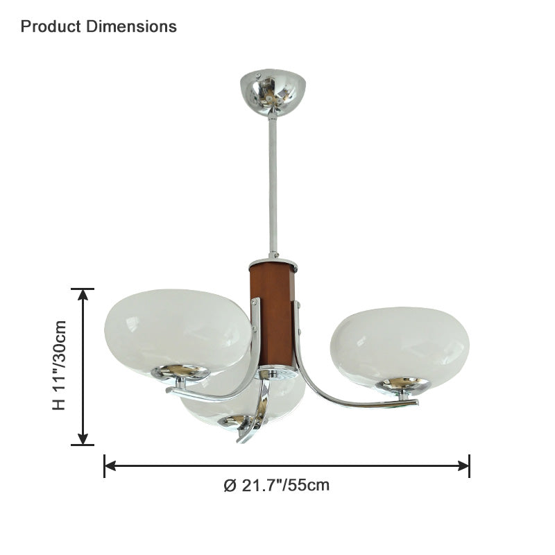 WOMO Swoop Arm Milk Glass Chandelier-WM2302