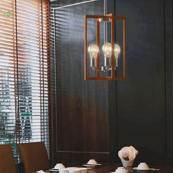 Lauren - Modern Industrial Hanging Pendant Lamp with Iron Square Lamp Shade