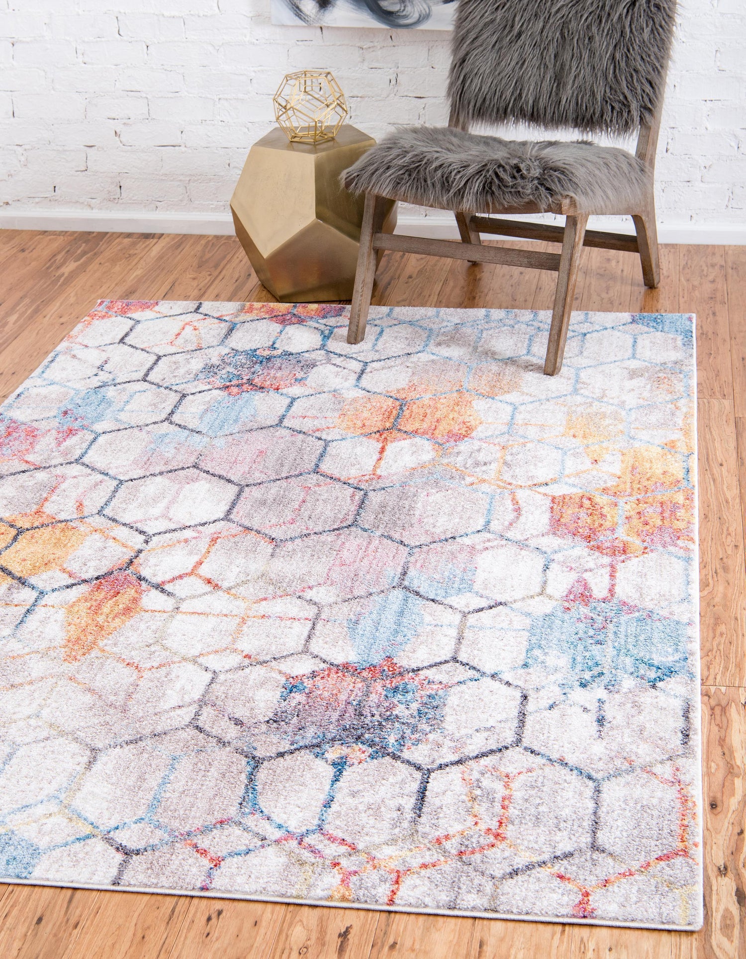 Reuben - Hexagon Pattern Color Blend Rug - Nordic Side - feed-cl0-over-80-dollars, unique-loom, us-only, us-ship