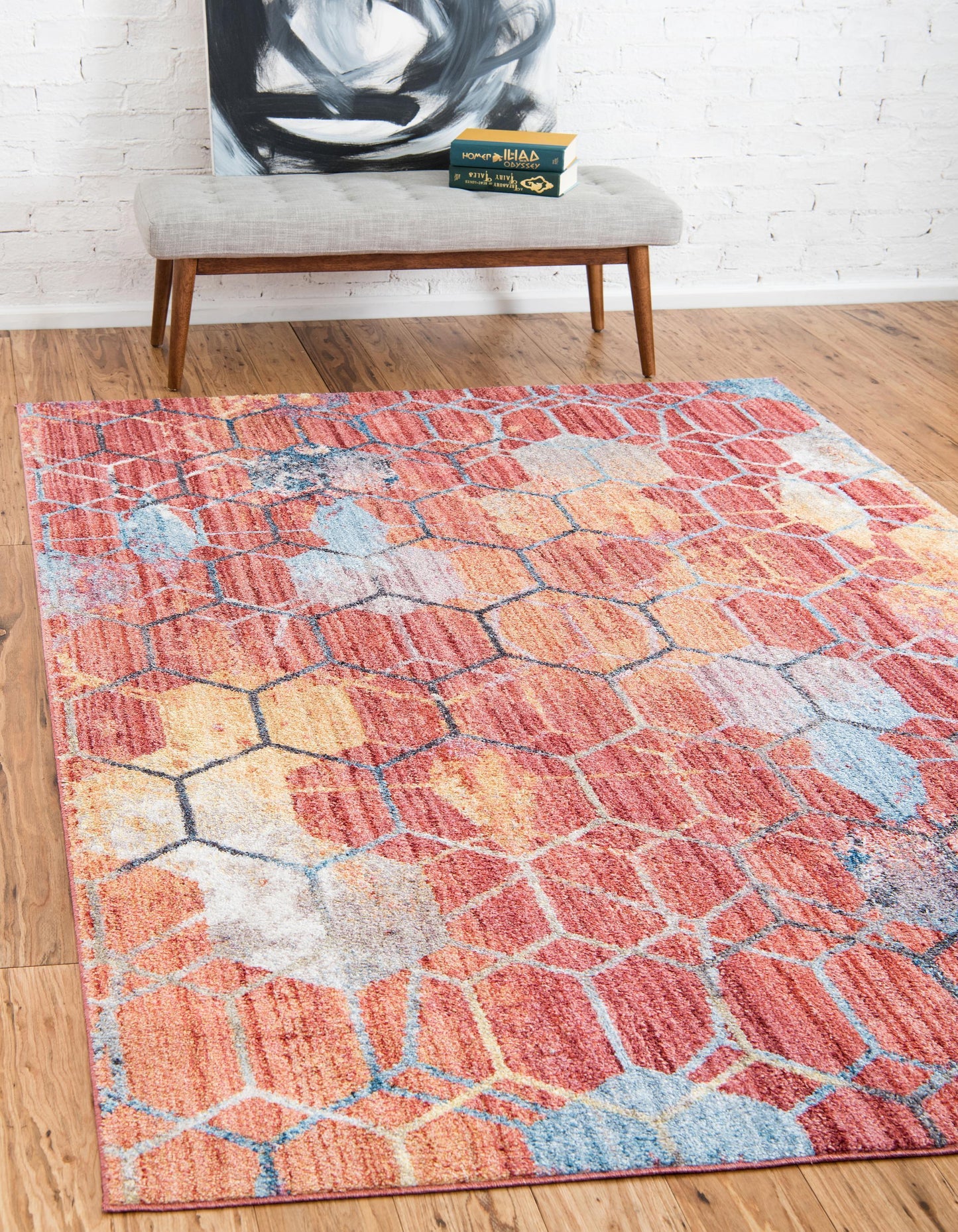 Reuben - Hexagon Pattern Color Blend Rug - Nordic Side - feed-cl0-over-80-dollars, unique-loom, us-only, us-ship