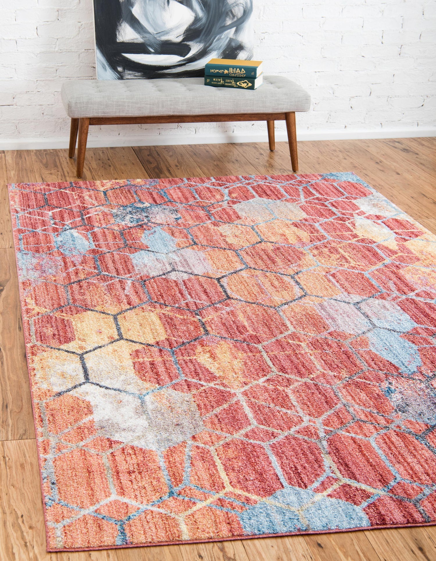 Reuben - Hexagon Pattern Color Blend Rug - Nordic Side - feed-cl0-over-80-dollars, unique-loom, us-only, us-ship