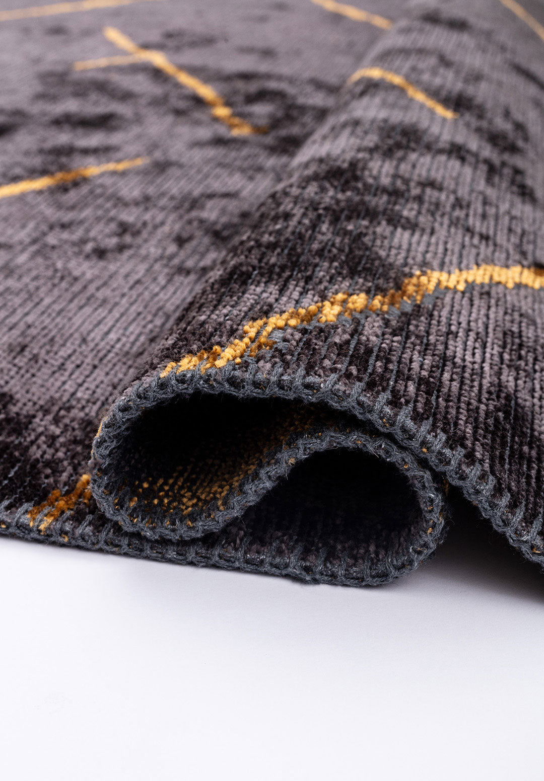 Wave Mustard - Charcoal Rug