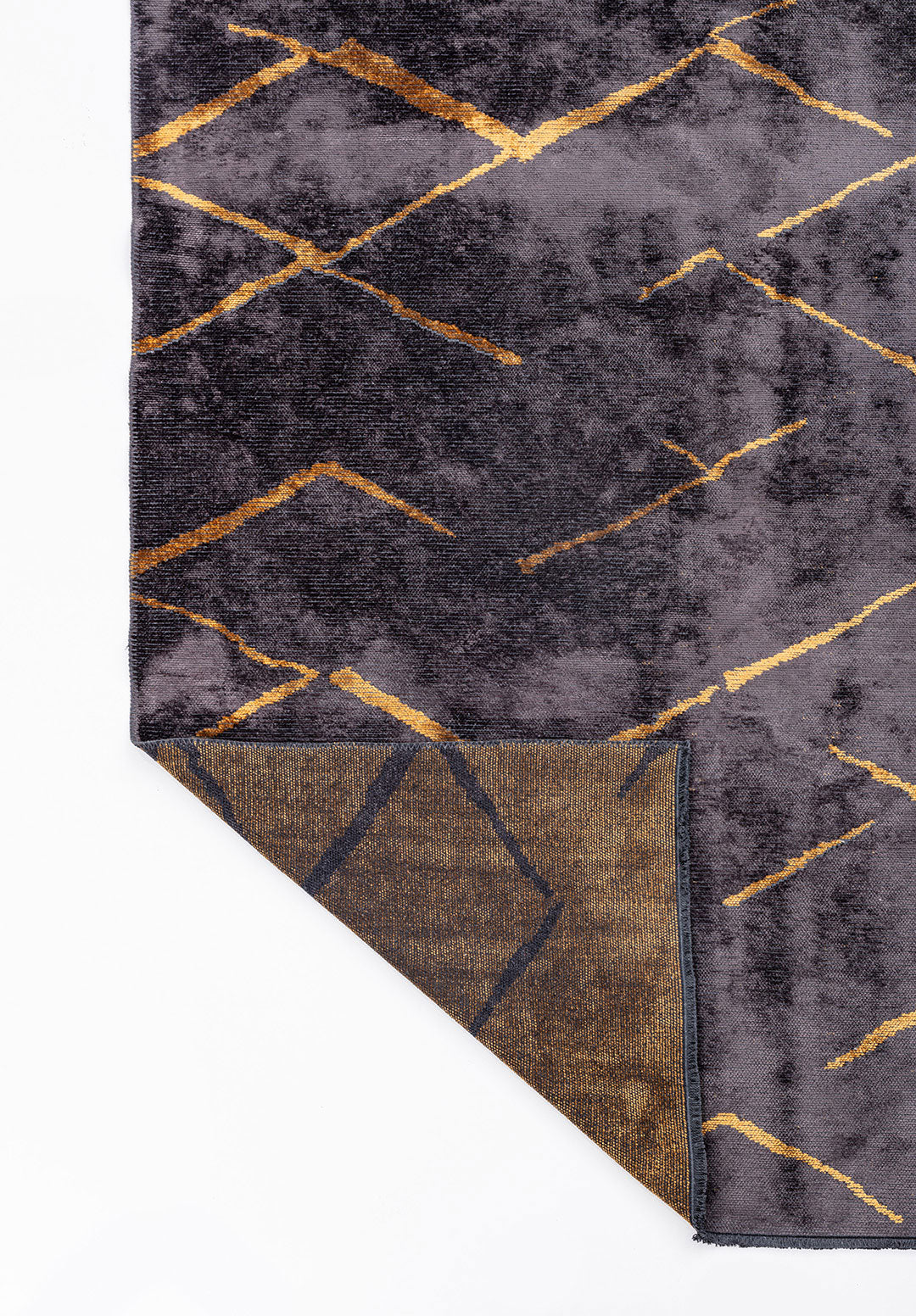 Wave Mustard - Charcoal Rug