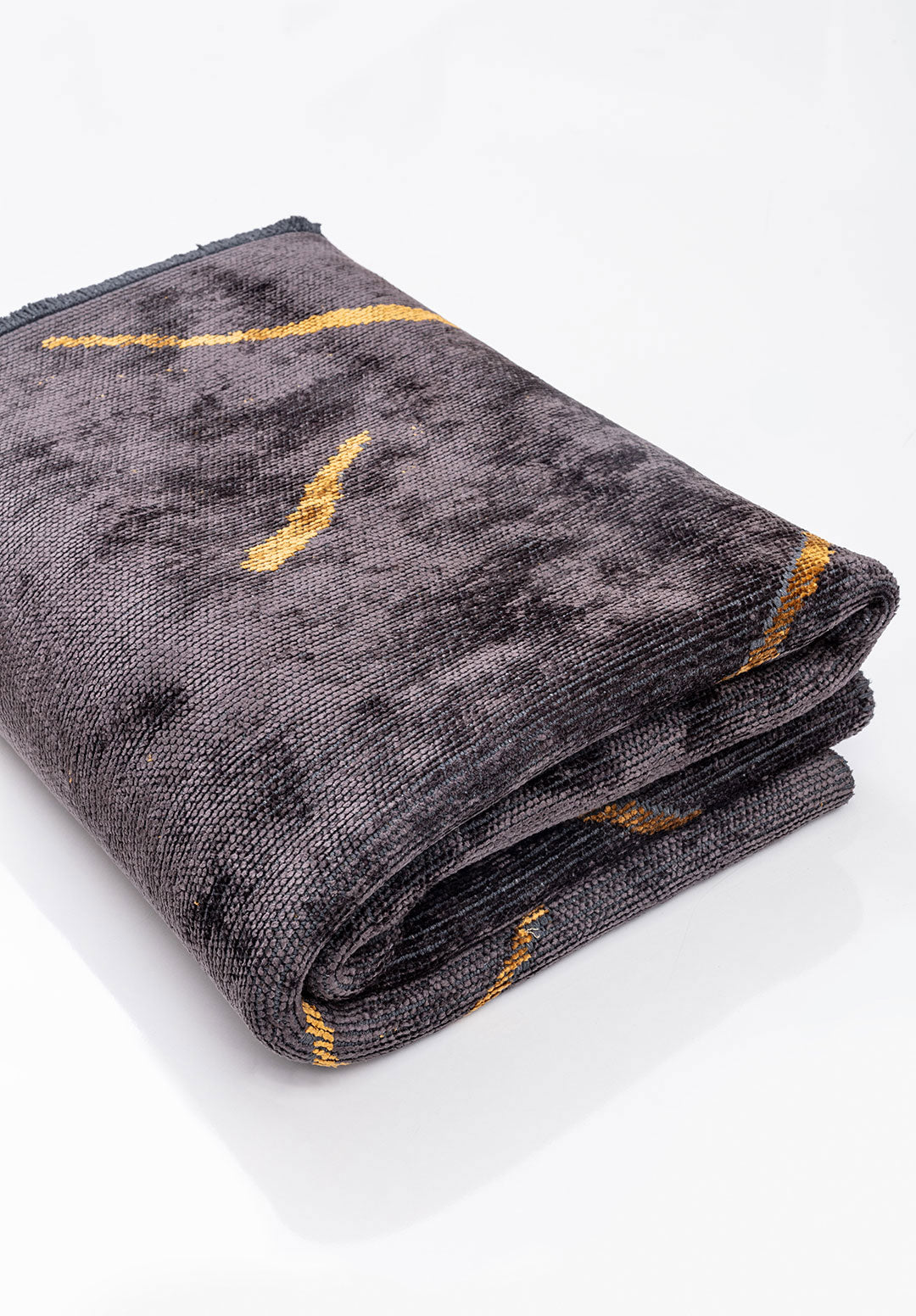Wave Mustard - Charcoal Rug