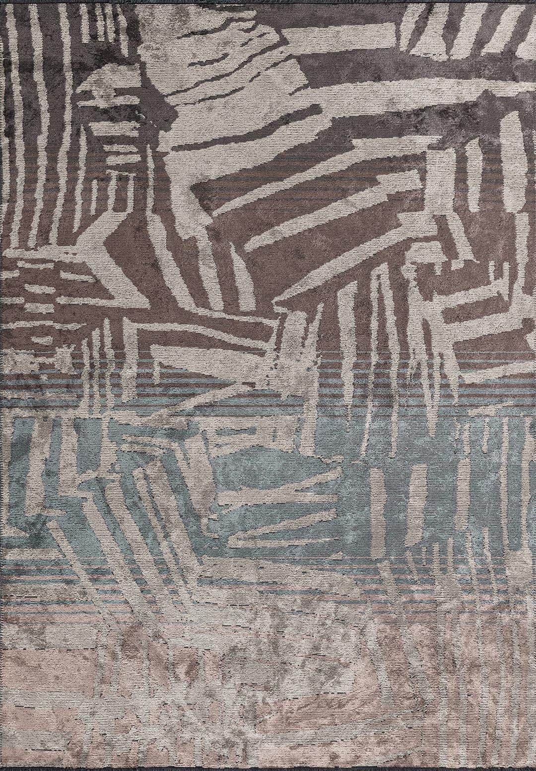 Graffiti Charcoal - Blue Rug
