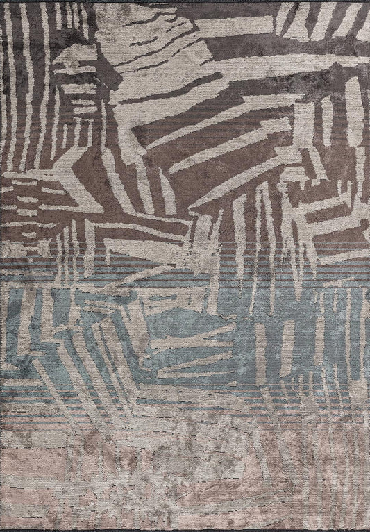 Graffiti Charcoal - Blue Rug