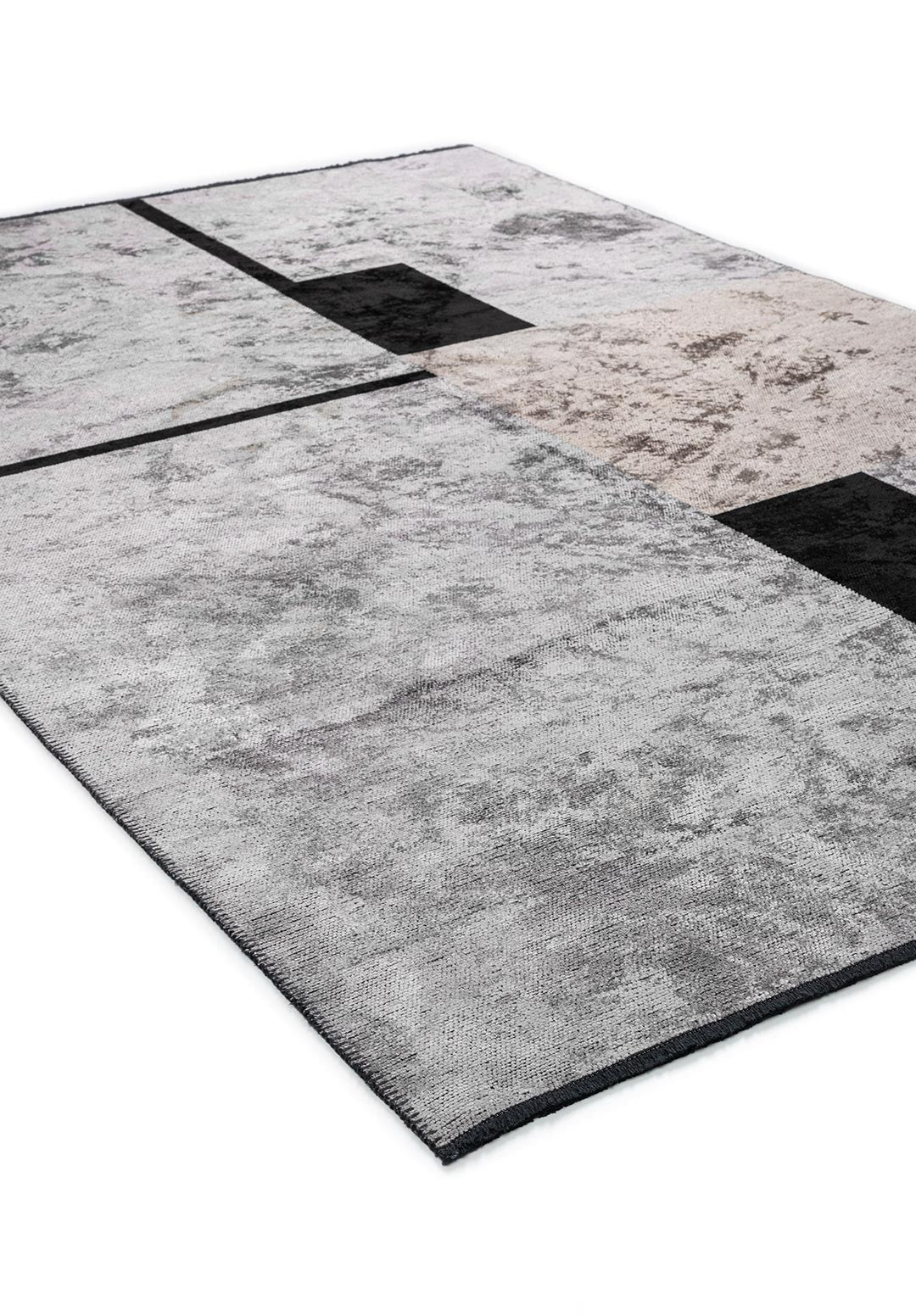 Block Black - Light Grey Rug