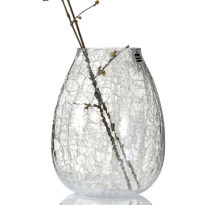 HomeQuill‚Ñ¢ Luxury Glazed Ice Flower Glass Vase - Nordic Side - 