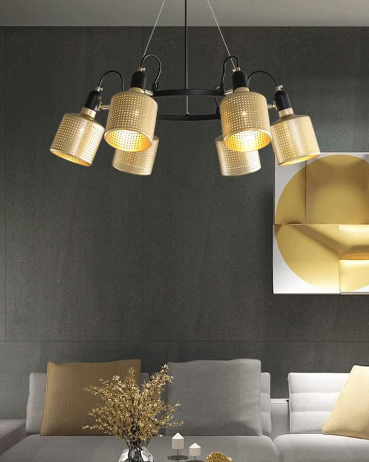 WOMO Industrial Adjustable Gold Chandelier-WM2262