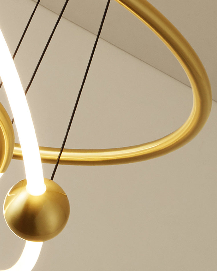 WOMO Circular Led Brass Chandelier-WM2342