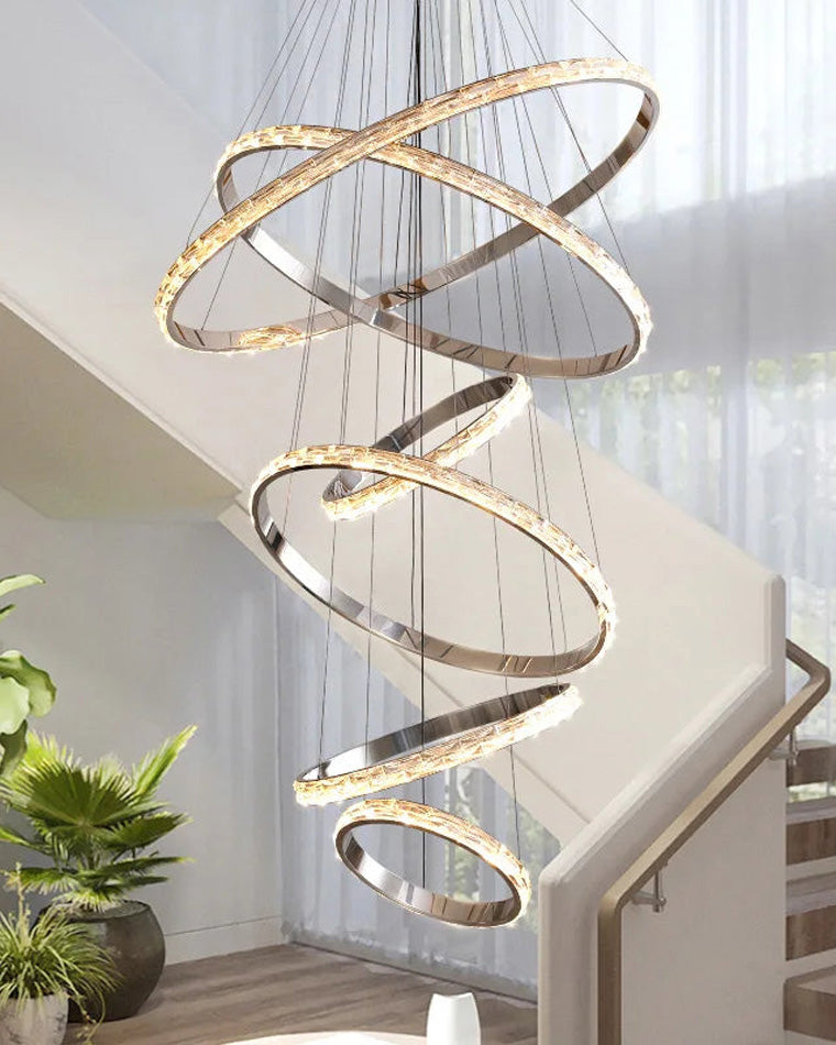 WOMO Tiered Circular Led Crystal Chandelier-WM2491