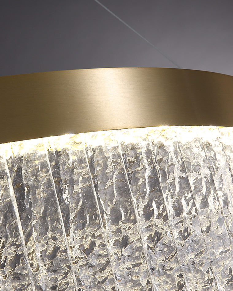 WOMO Hammered Glass Round Chandelier-WM2489