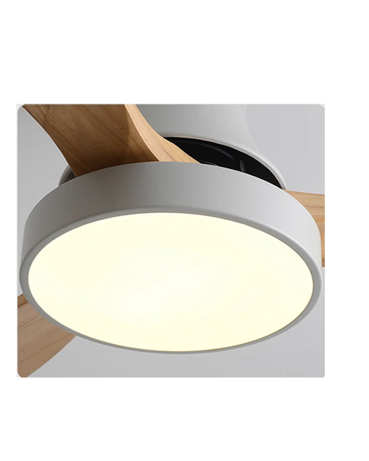 WOMO 3 Wood Blade Hugger Ceiling Fan Lamp-WM5120