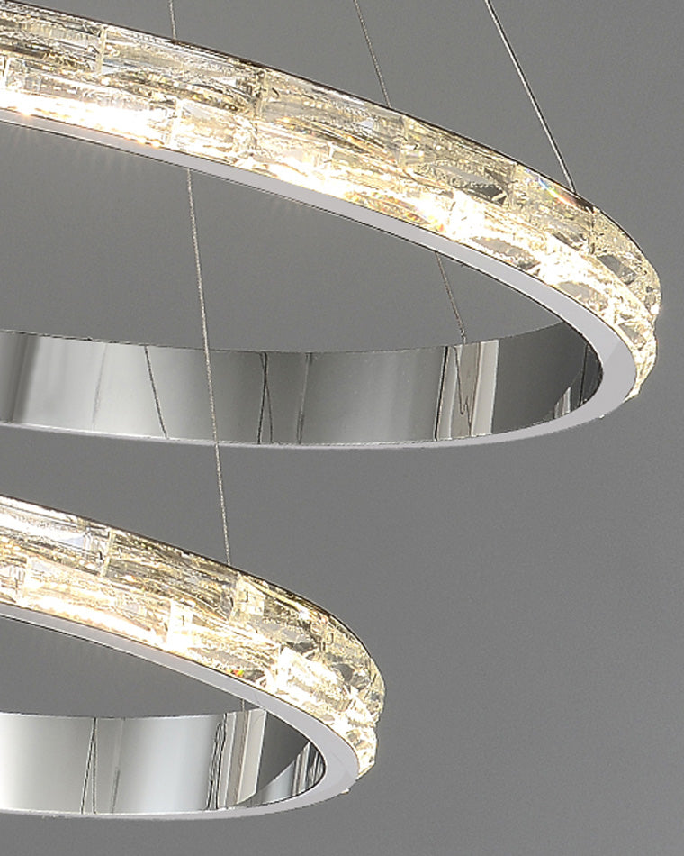 WOMO Tiered Circular Led Crystal Chandelier-WM2491