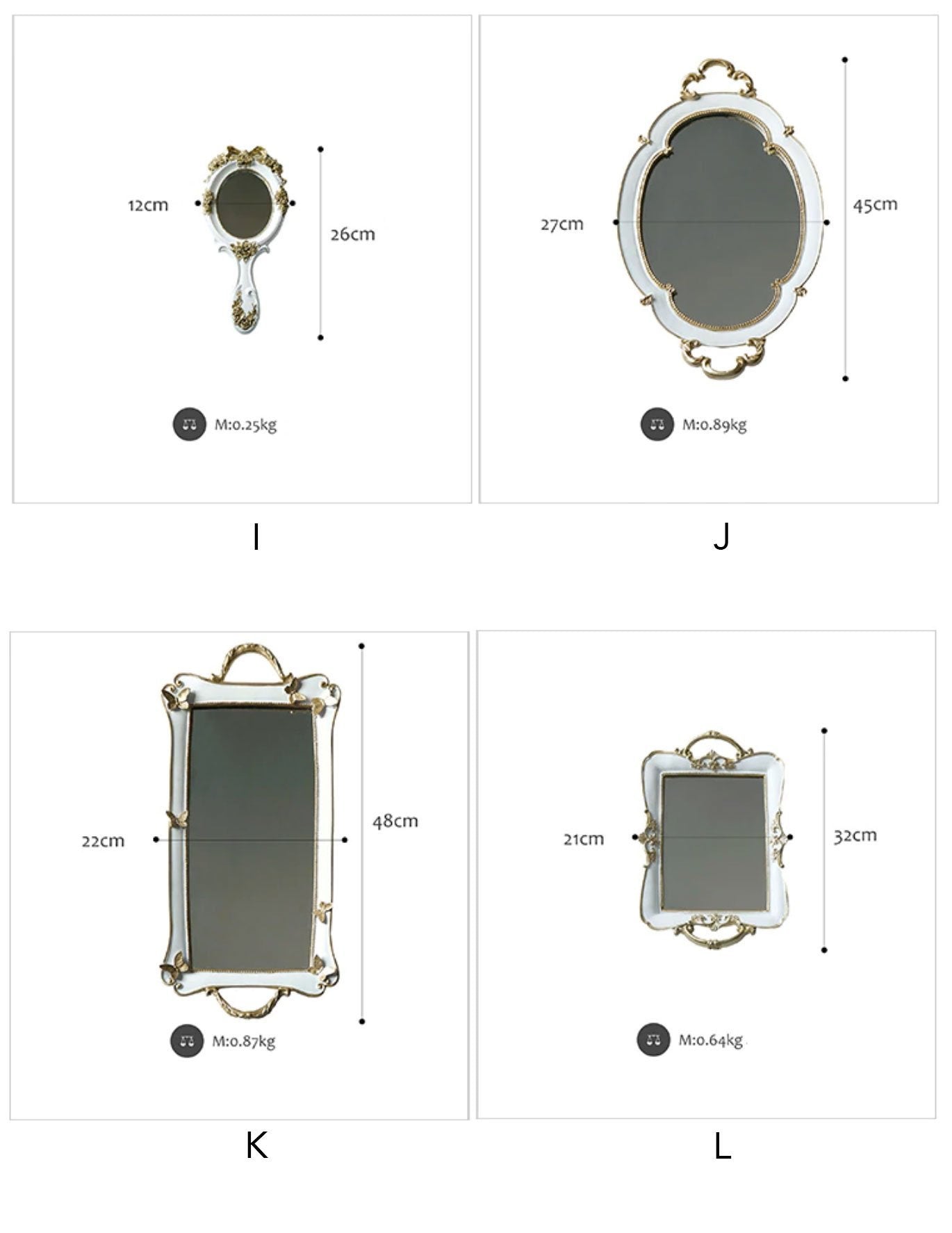 Vintage Resin Gold Trays - Nordic Side - 