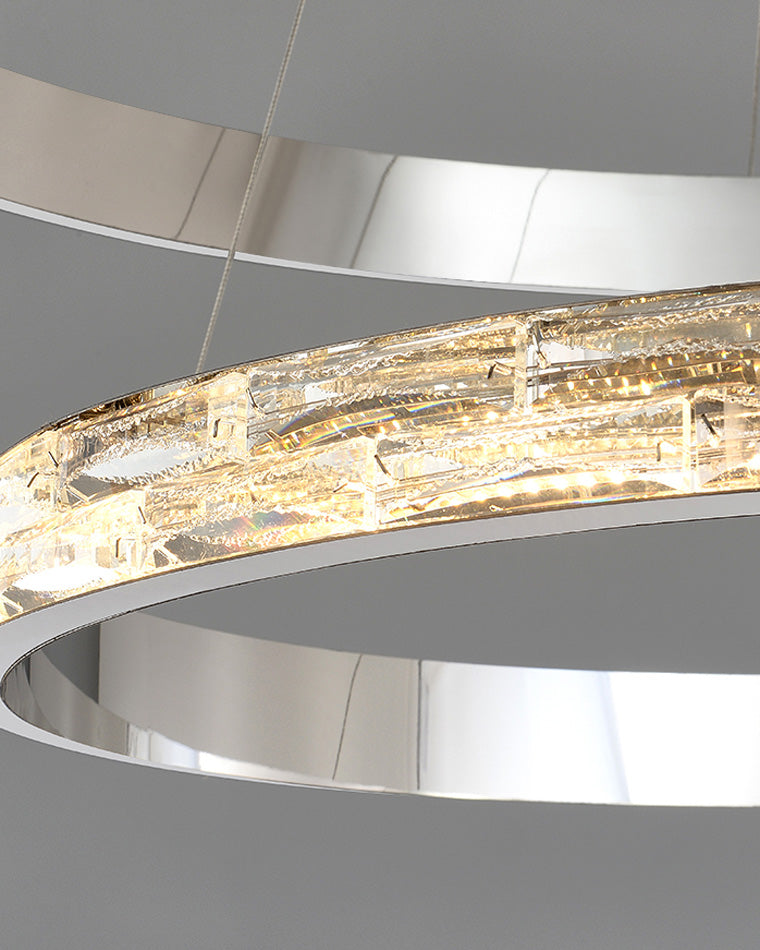 WOMO Tiered Circular Led Crystal Chandelier-WM2491