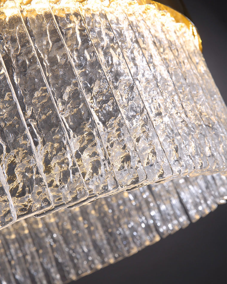 WOMO Hammered Glass Round Chandelier-WM2489