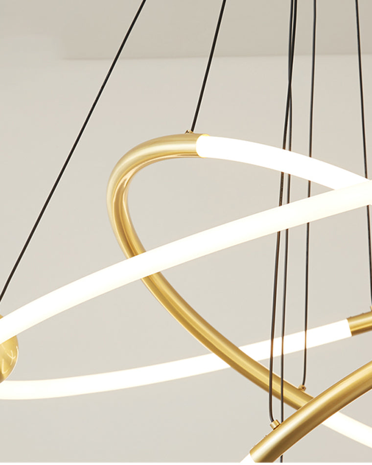 WOMO Circular Led Brass Chandelier-WM2342