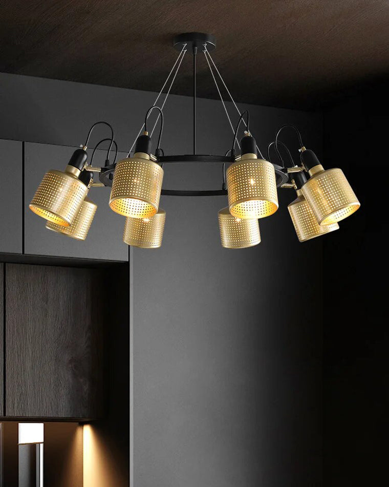 WOMO Industrial Adjustable Gold Chandelier-WM2262
