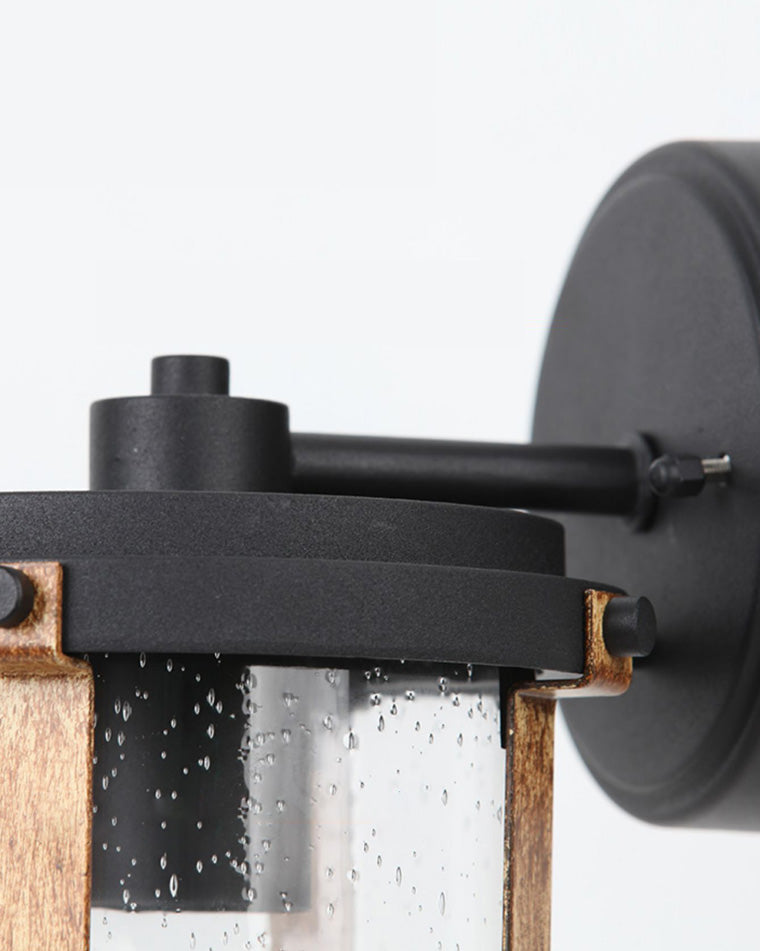 WOMO Rustic Seeded Glass Outdoor Sconce-WM9146