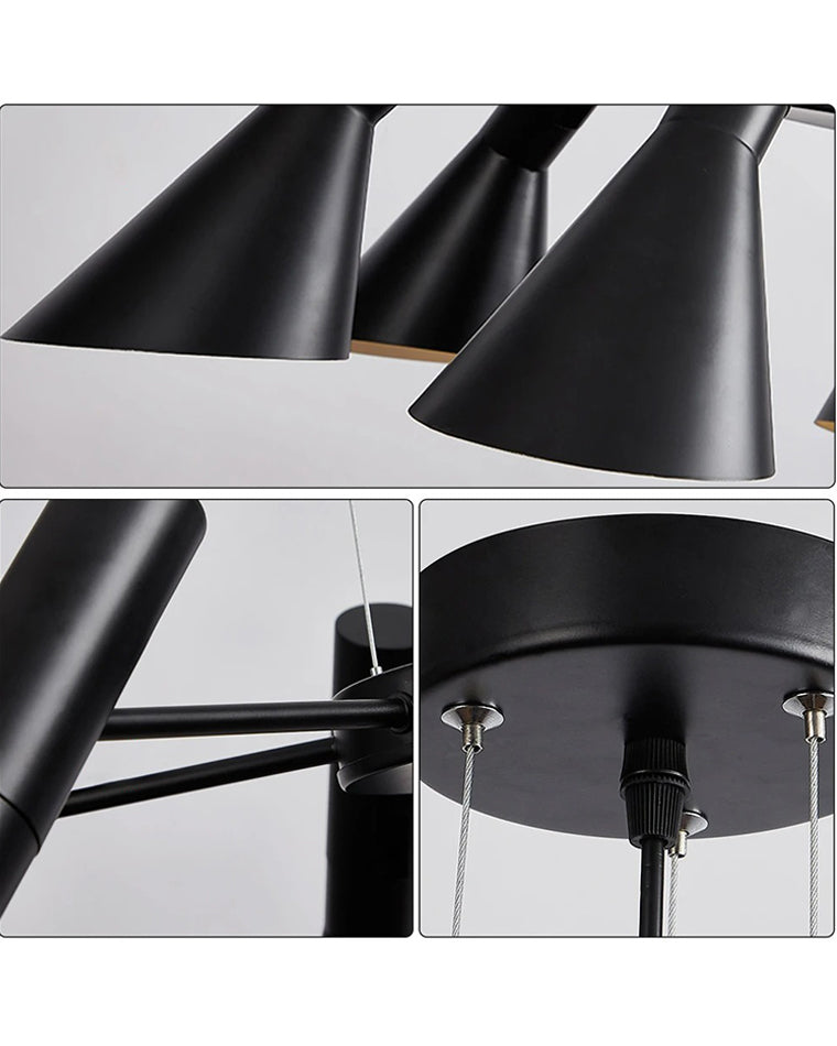 WOMO Adjustable 6 Light Cone Chandelier-WM2510