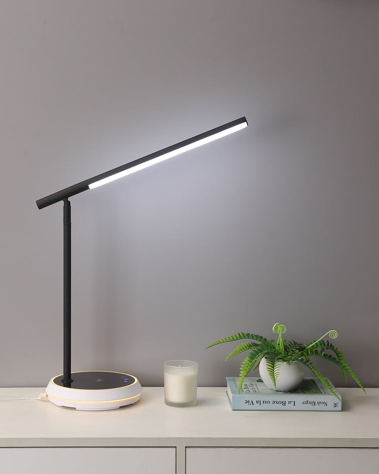 WOMO Dimmable Touch Cantilever Desk Lamp with Wireless Charger-WM8040