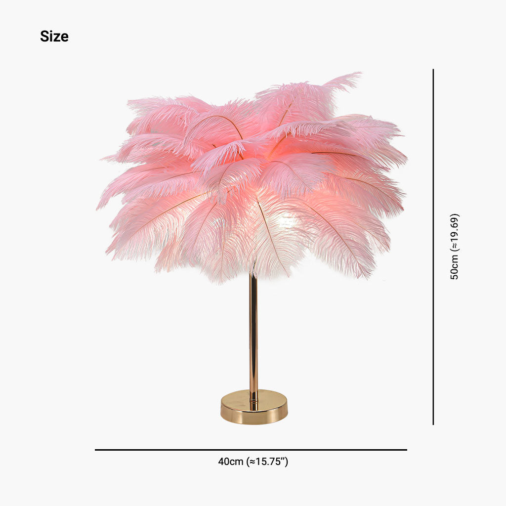 Ostrich Feather Table Lamp Elegant