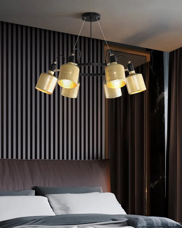 WOMO Industrial Adjustable Gold Chandelier-WM2262