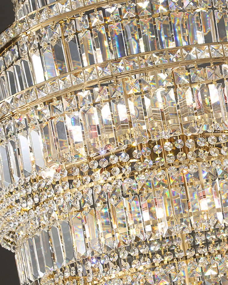 WOMO Tiered Crystal Foyer Chandelier-WM2389