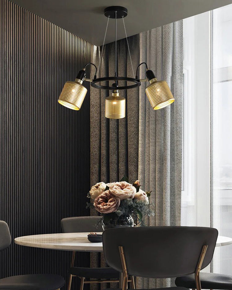 WOMO Industrial Adjustable Gold Chandelier-WM2262