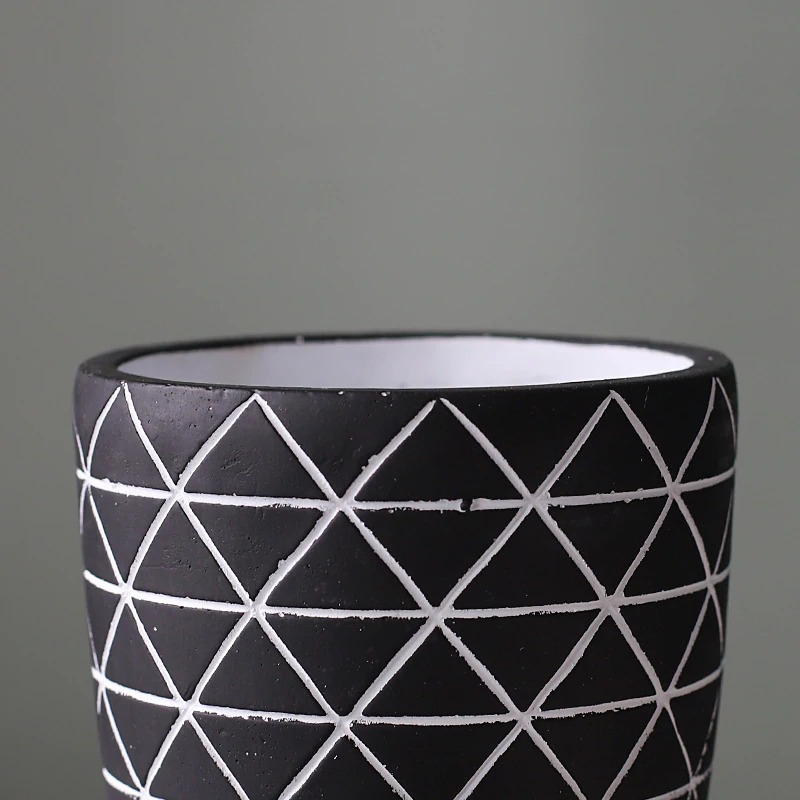 HomeQuill‚Ñ¢ Retro Geometric Flower Pots - Nordic Side - 