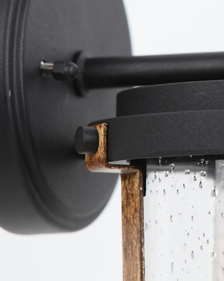 WOMO Rustic Seeded Glass Outdoor Sconce-WM9146