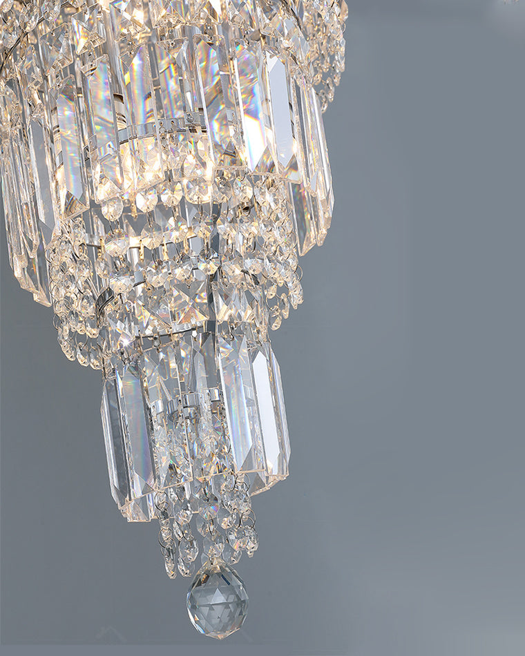 WOMO Tiered Crystal Foyer Chandelier-WM2389