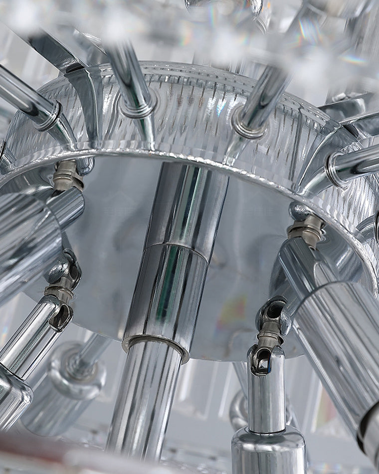 WOMO Tiered Crystal Foyer Chandelier-WM2389