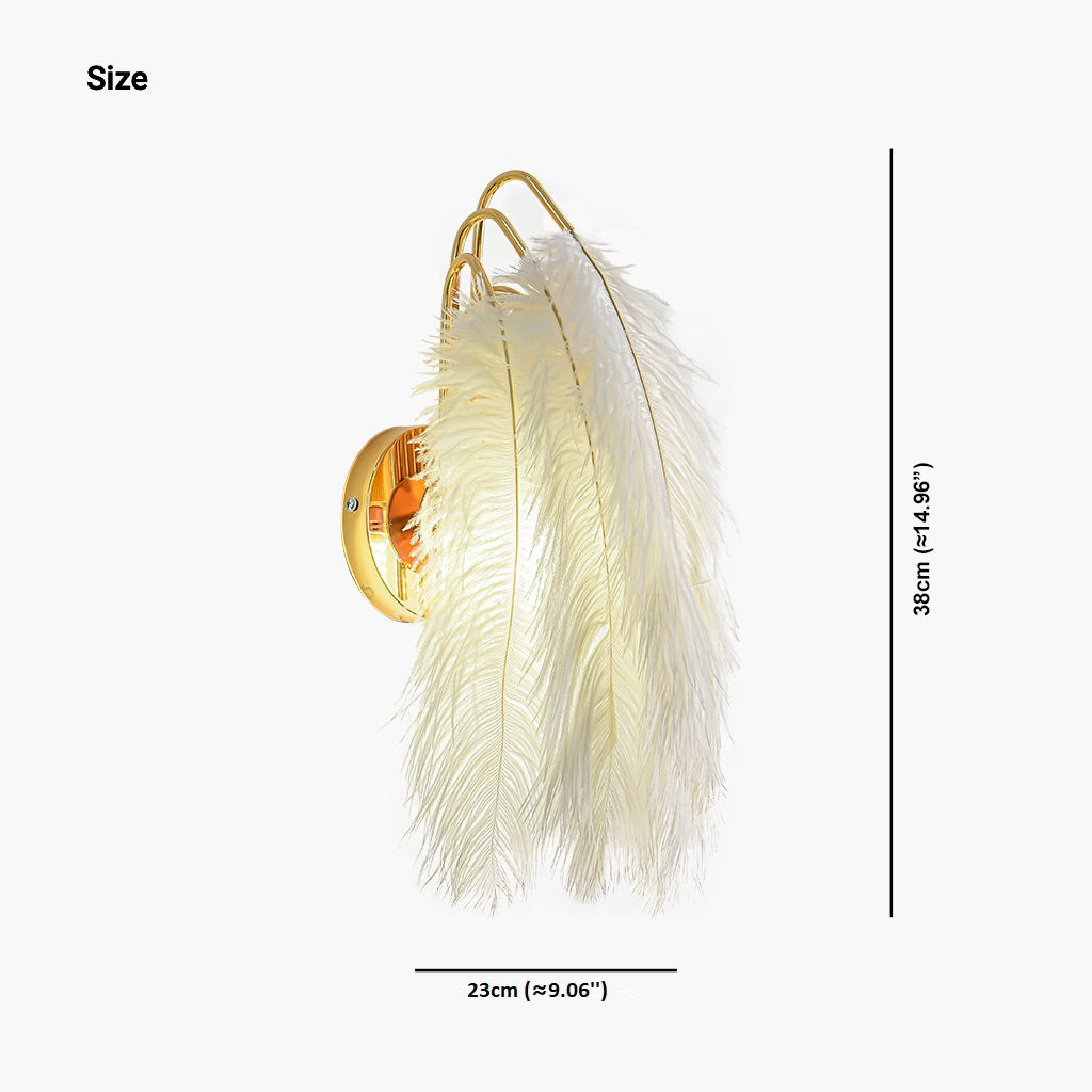 Ostrich Feather Wall Lamp Design