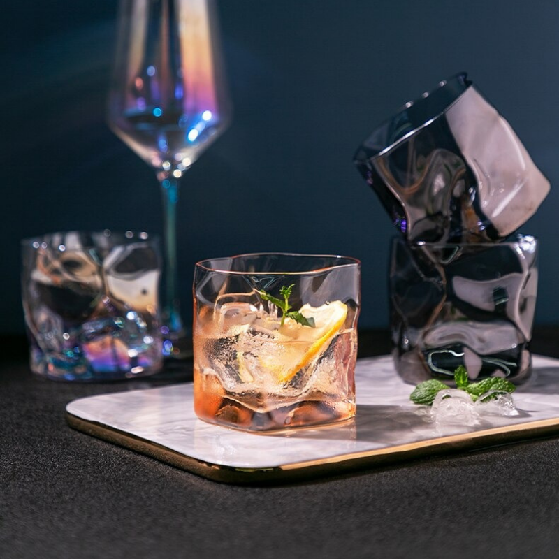 HomeQuill‚Ñ¢ Sculpted Cocktail Drinking Glass - Nordic Side - 