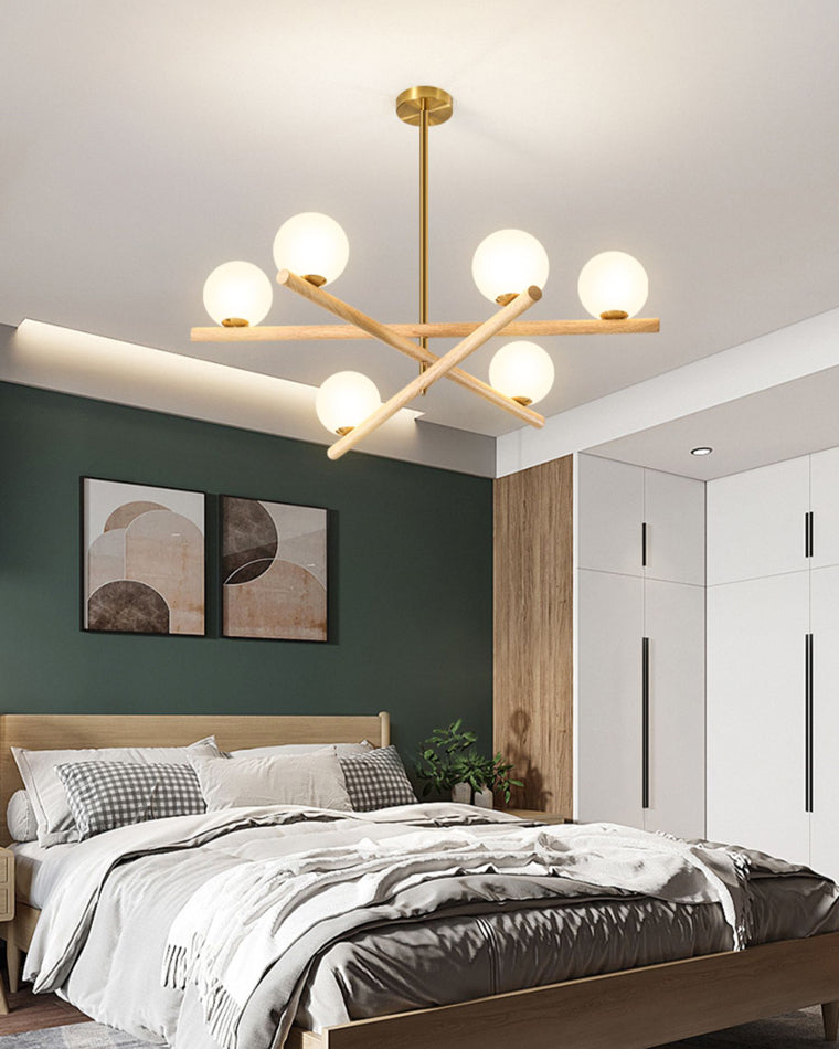 WOMO Globe Wood Chandelier-WM2327