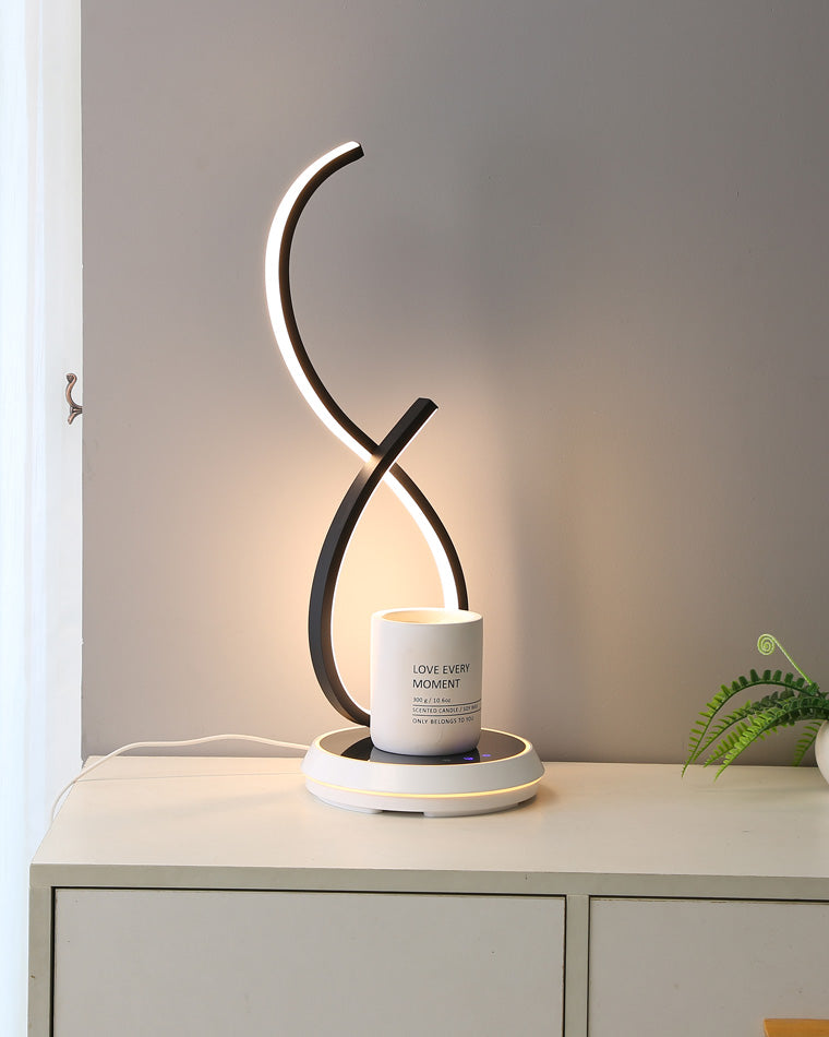 WOMO Dimmable Infinity Sculptural Table Lamp with Wireless Charger-WM8043