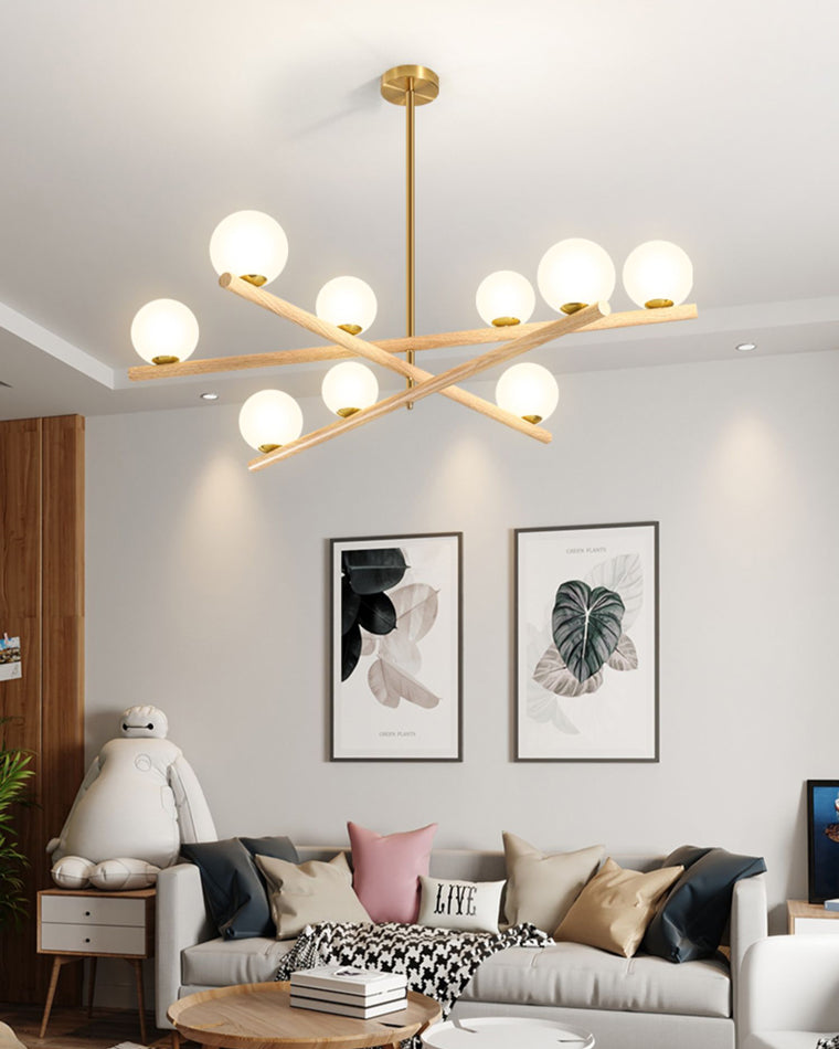 WOMO Globe Wood Chandelier-WM2327