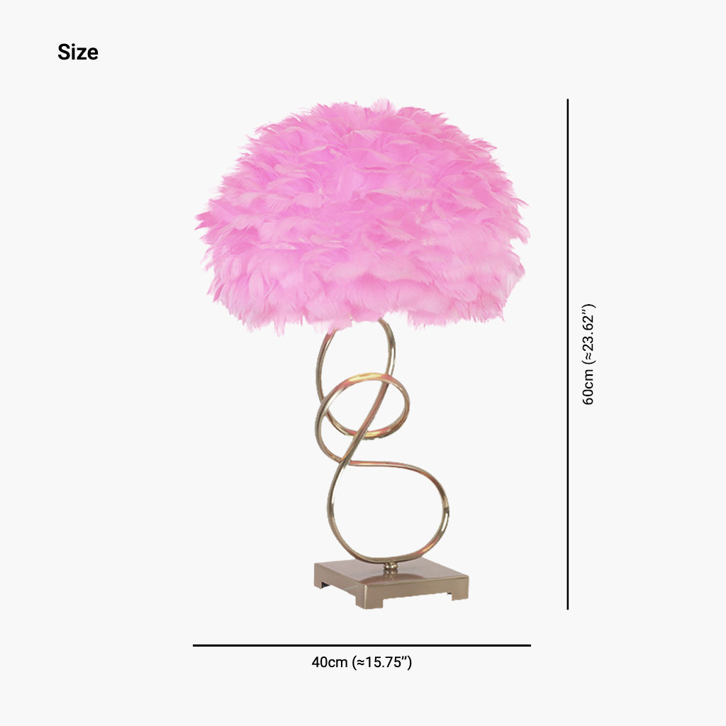 Feather Table Lamp Nordic Style Spiral, 3 Colors
