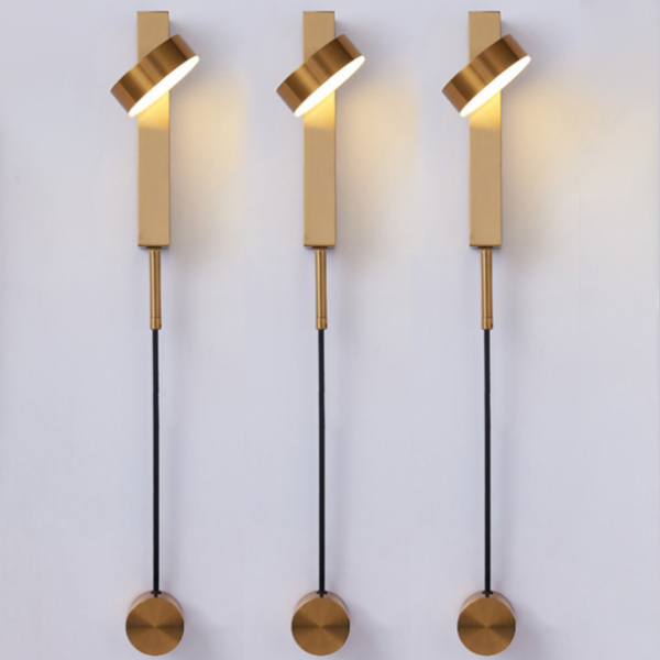 Emelie - Gold Wall Lamp with Dimmer Switch