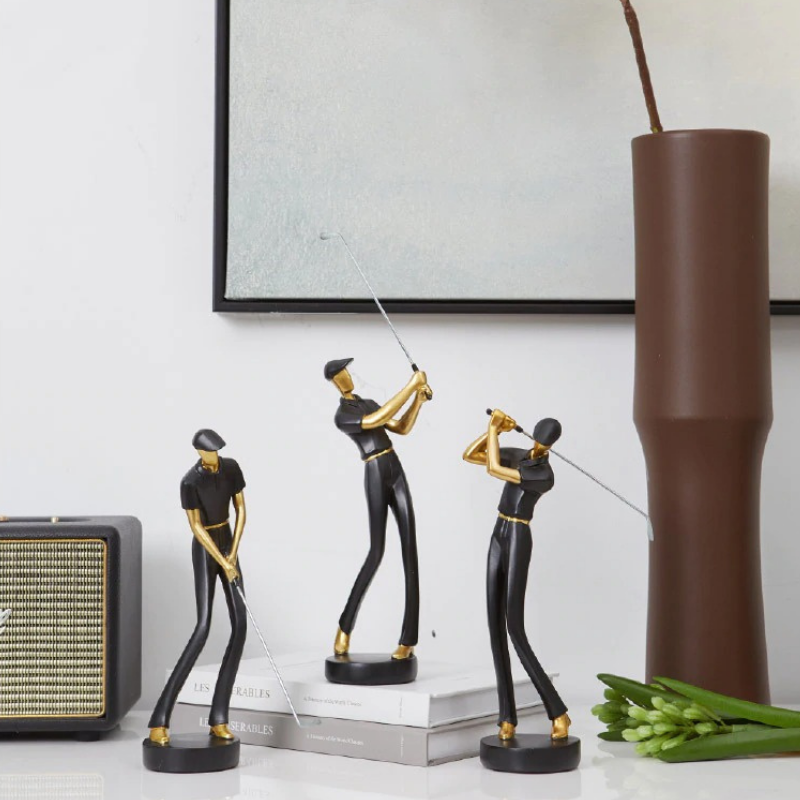 HomeQuill‚Ñ¢ Modern Golfer Figurines - Nordic Side - 