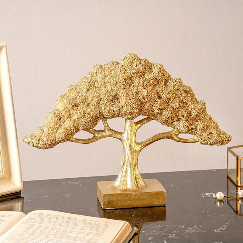 HomeQuill‚Ñ¢ Golden Money Tree Statue - Nordic Side - 