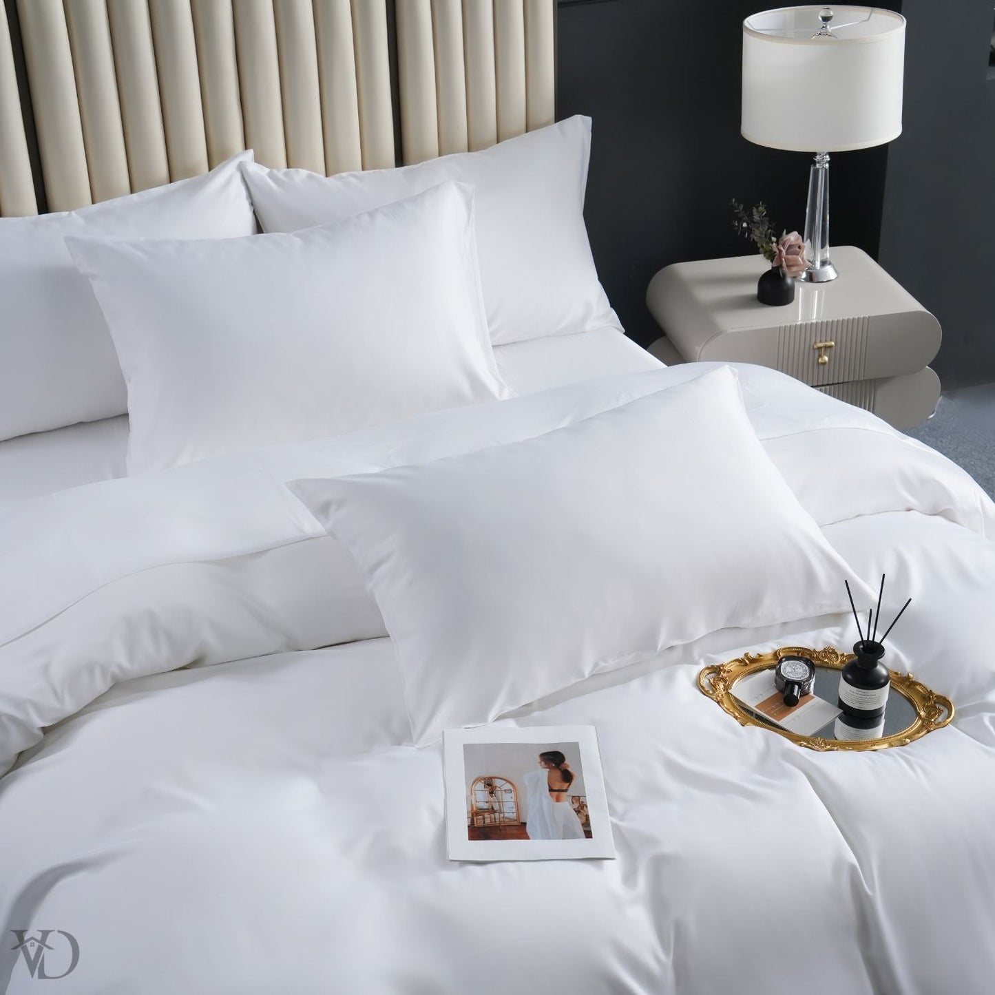 Green Dream White Luxury Bamboo Bedding Set