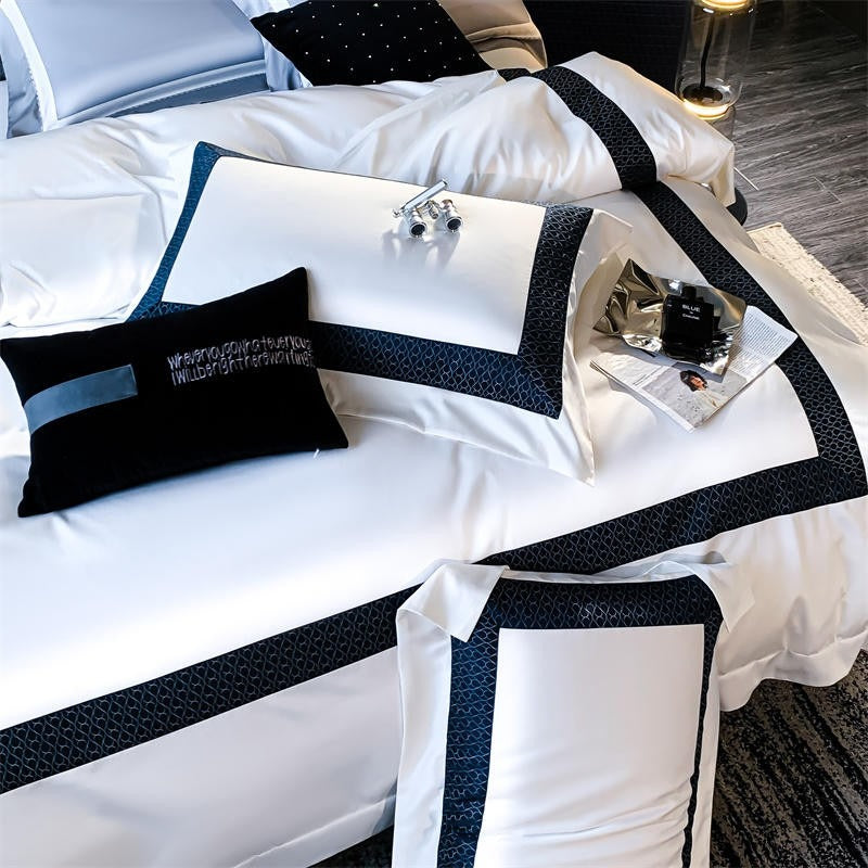 Sablier White Egyptian Cotton Bedding Set