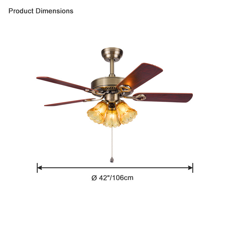 WOMO Vintage Ceiling Fan Chandelier-WM5018