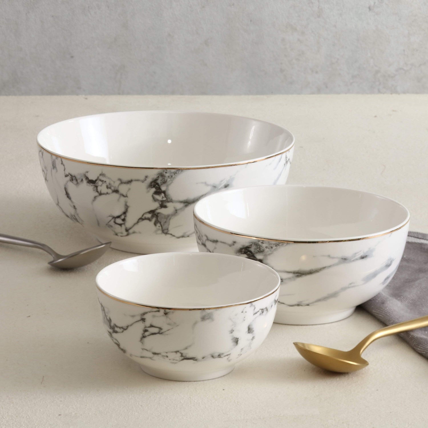Marble Bowl Set | Tableware | NordicAbode.com