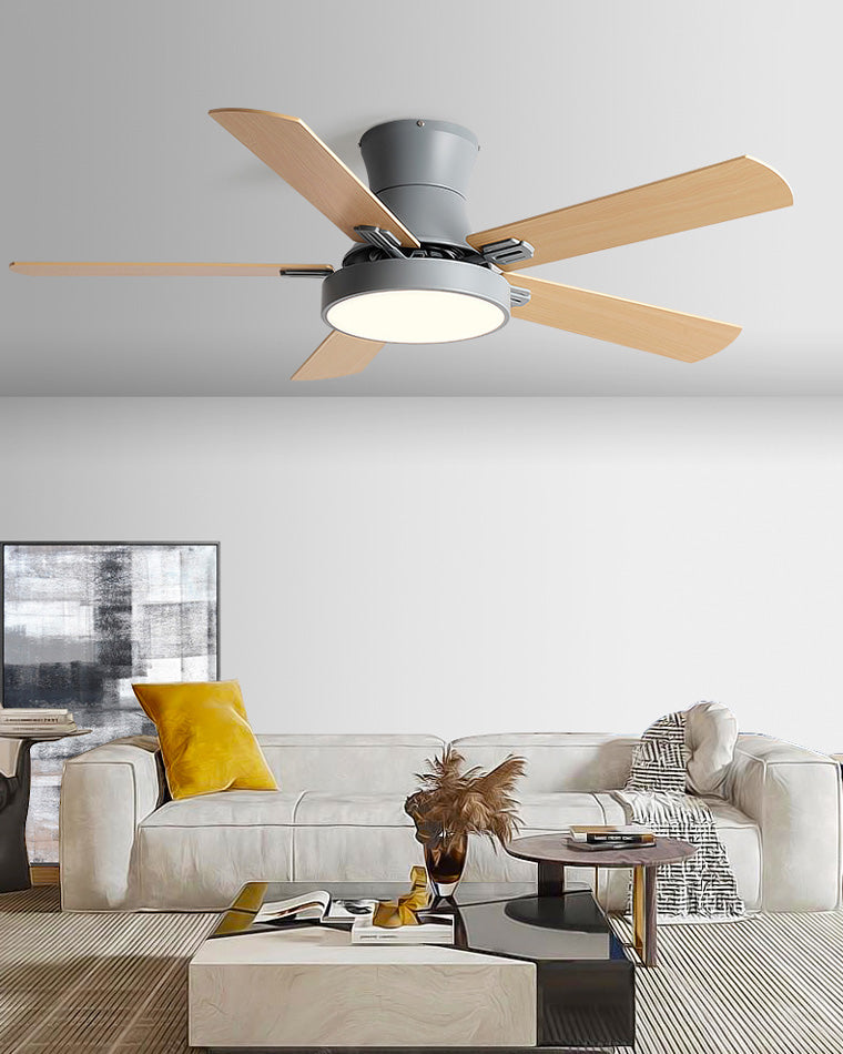 WOMO Low Profile Wood Ceiling Fan Lamp-WM5014